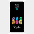 Colorful Pineapple Glass Case Cover For Redmi Note 9 Pro Max