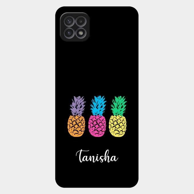 Colorful Pineapple Glass Case Cover For Samsung Galaxy F42 5G