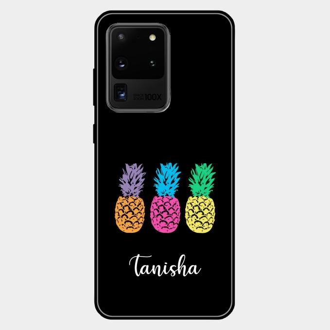 Colorful Pineapple Glass Case Cover For Samsung Galaxy S20 Ultra