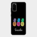 Colorful Pineapple Glass Case Cover For Samsung Galaxy S20