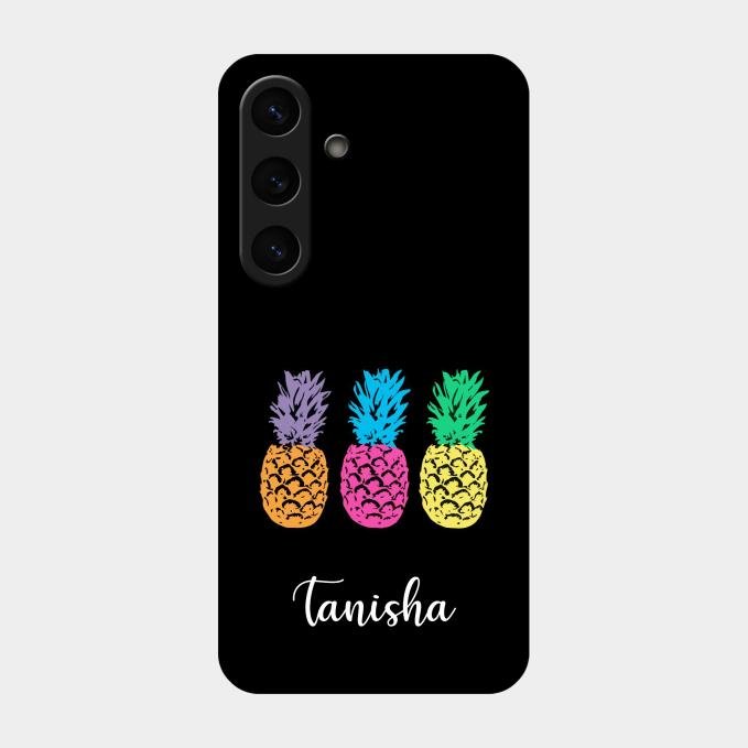 Colorful Pineapple Glass Case Cover For Samsung Galaxy S24 5G