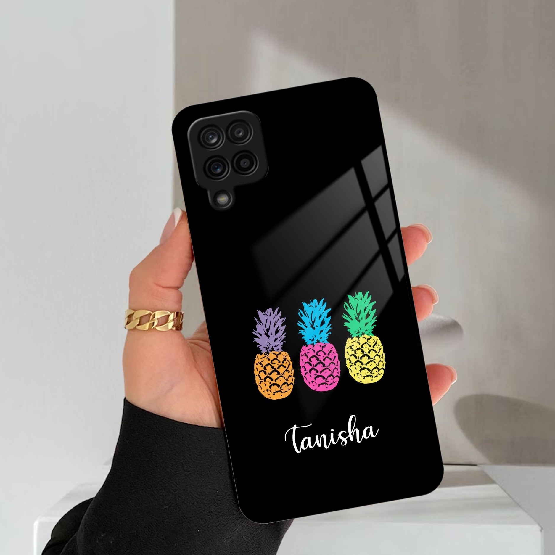 Colorful Pineapple Glass Case Cover For Samsung Galaxy A42 5G