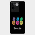 Colorful Pineapple Glass Case Cover For Vivo T2 Pro 5G