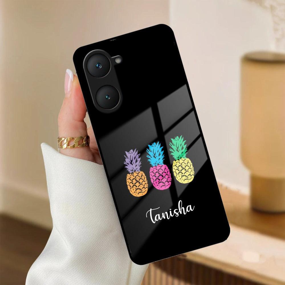 Colorful Pineapple Glass Case Cover For iQOO - ShopOnCliQ