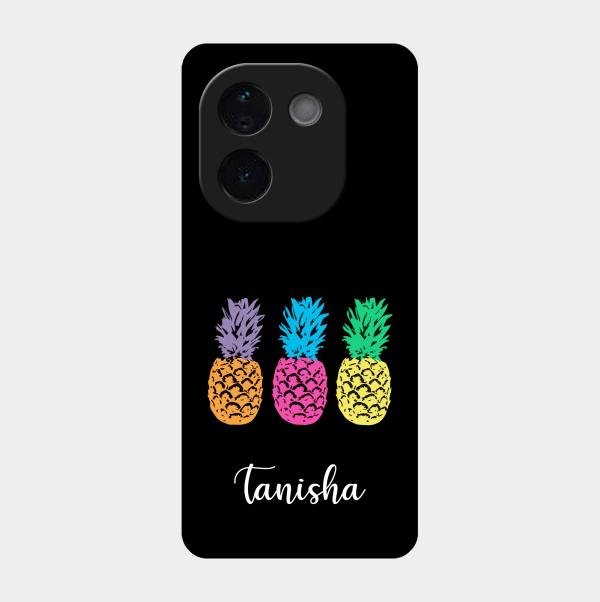 Colorful Pineapple Glass Case Cover For Vivo T3 Pro 5G