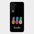 Colorful Pineapple Glass Case Cover For Vivo T4 Lite 5G