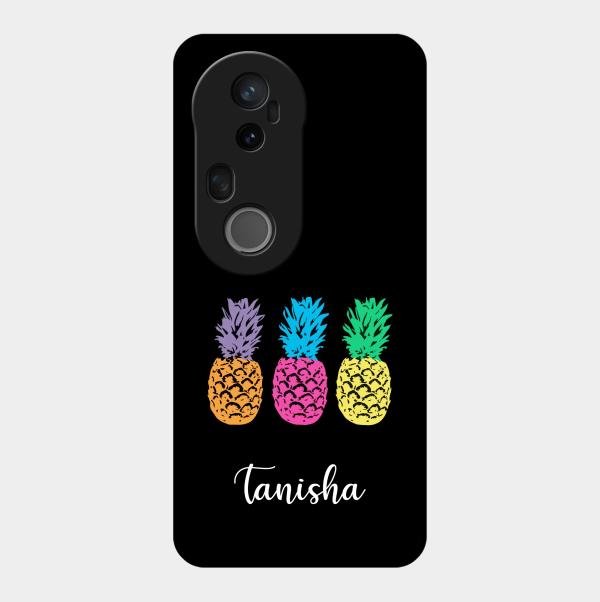 Colorful Pineapple Glass Case Cover For Vivo T4 Ultra 5G