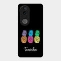 Colorful Pineapple Glass Case Cover For Vivo T4R 5G