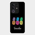 Colorful Pineapple Glass Case Cover For Vivo T4X 5G