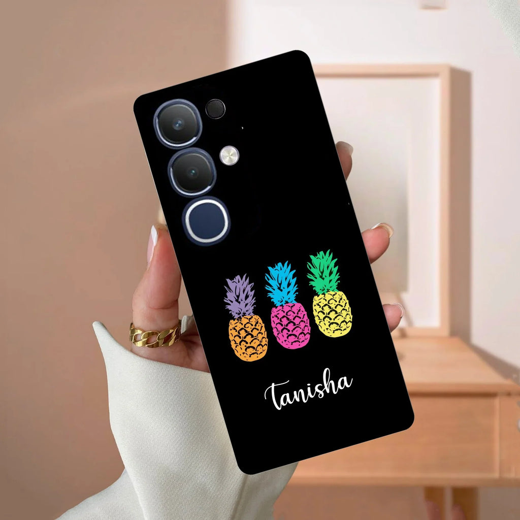 Colorful Pineapple Glass Case Cover For Vivo - ShopOnCliQ