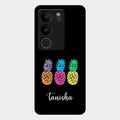 Colorful Pineapple Glass Case Cover For Vivo V29 5G