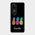 Colorful Pineapple Glass Case Cover For Vivo V40 Pro 5G