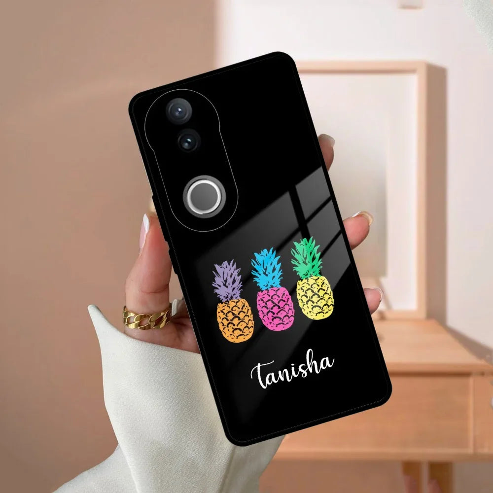 Colorful Pineapple Glass Case Cover For Vivo - ShopOnCliQ