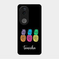 Colorful Pineapple Glass Case Cover For Vivo V50E 5G