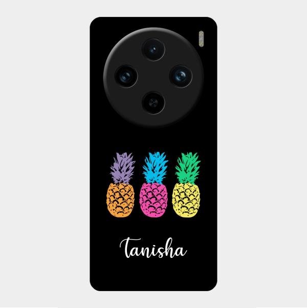 Colorful Pineapple Glass Case Cover For Vivo X100 Pro 5G