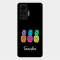 Colorful Pineapple Glass Case Cover For Vivo X50 Pro 5G