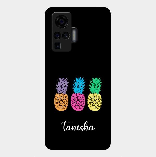Colorful Pineapple Glass Case Cover For Vivo X50 Pro 5G