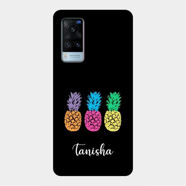 Colorful Pineapple Glass Case Cover For Vivo X60 5G