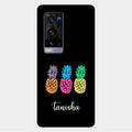 Colorful Pineapple Glass Case Cover For Vivo X60 Pro Plus 5G