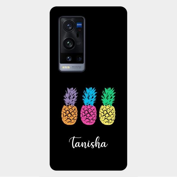 Colorful Pineapple Glass Case Cover For Vivo X60 Pro Plus 5G