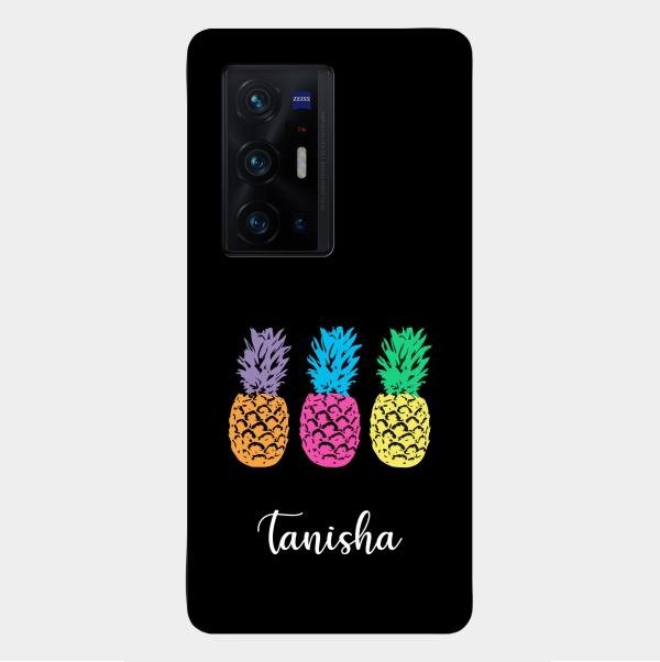 Colorful Pineapple Glass Case Cover For Vivo X70 Pro Plus 5G