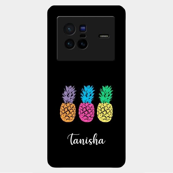 Colorful Pineapple Glass Case Cover For Vivo X80 5G