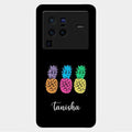Colorful Pineapple Glass Case Cover For Vivo X80 Pro 5G