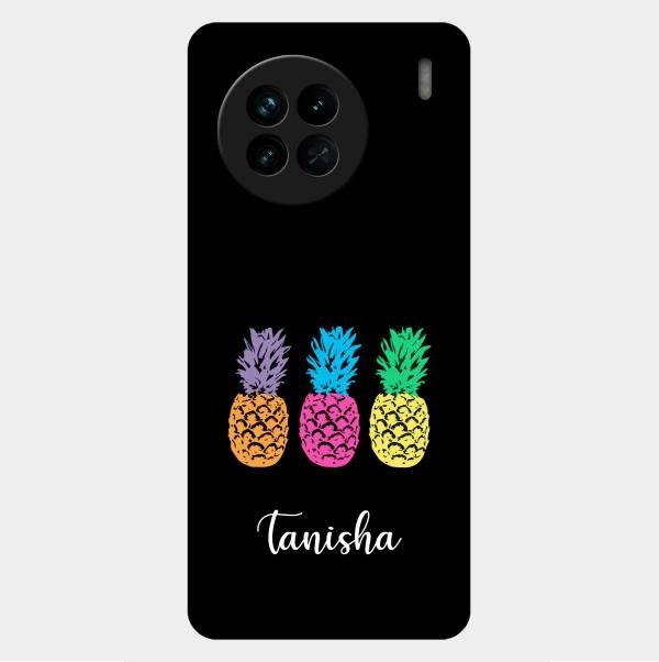 Colorful Pineapple Glass Case Cover For Vivo X90 5G