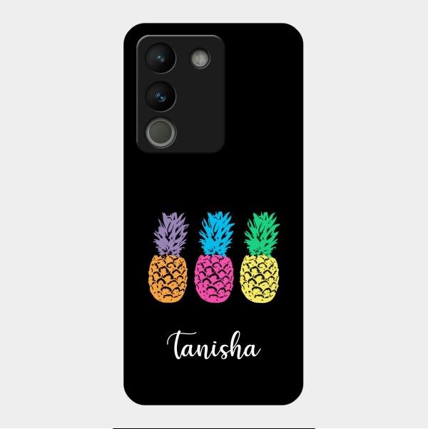 Colorful Pineapple Glass Case Cover For Vivo Y200 5G