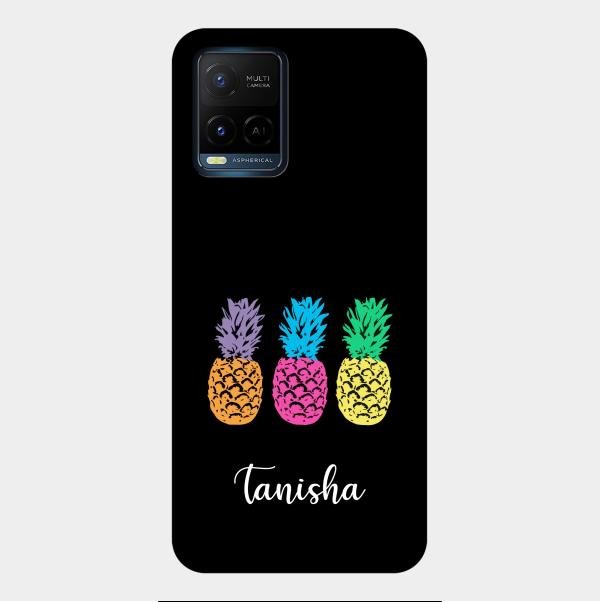 Colorful Pineapple Glass Case Cover For Vivo Y21T