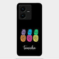 Colorful Pineapple Glass Case Cover For Vivo Y22
