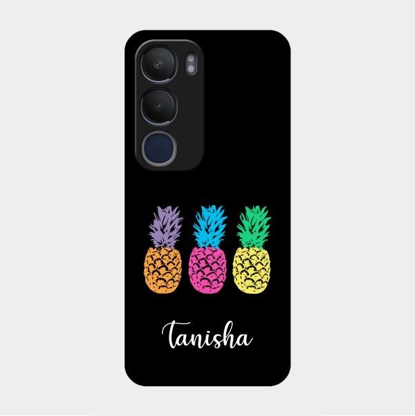 Colorful Pineapple Glass Case Cover For Vivo Y29 5G