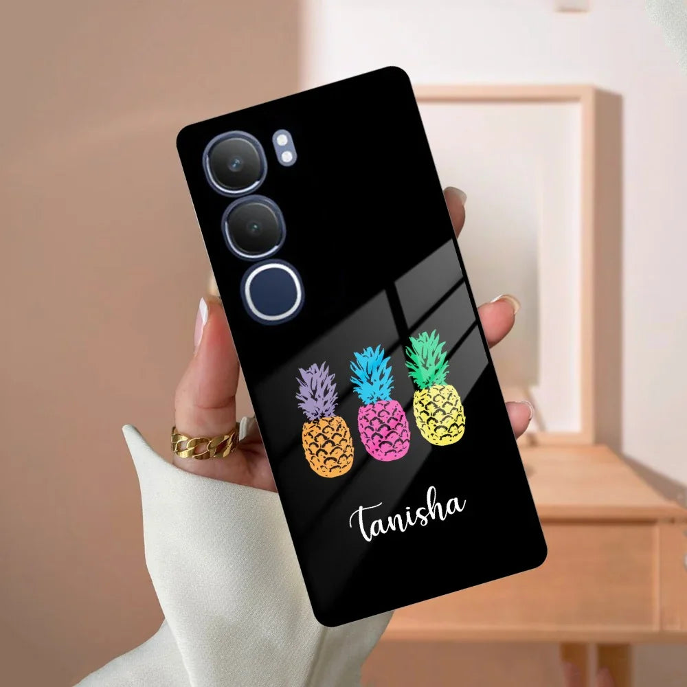 Colorful Pineapple Glass Case Cover For Vivo - ShopOnCliQ