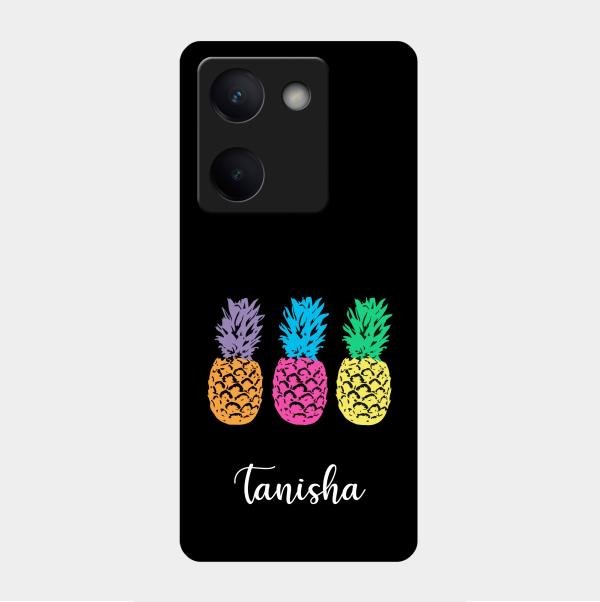 Colorful Pineapple Glass Case Cover For Vivo Y300 Plus 5G