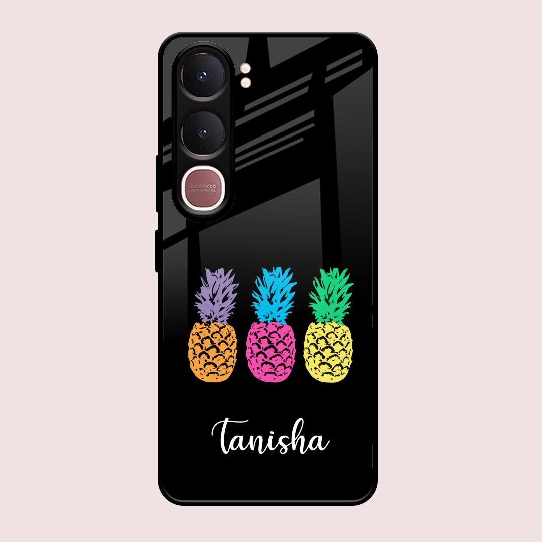 Colorful Pineapple Glass Case Cover For Vivo Y31 5G