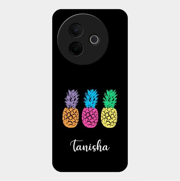 Colorful Pineapple Glass Case Cover For Vivo Y39 5G