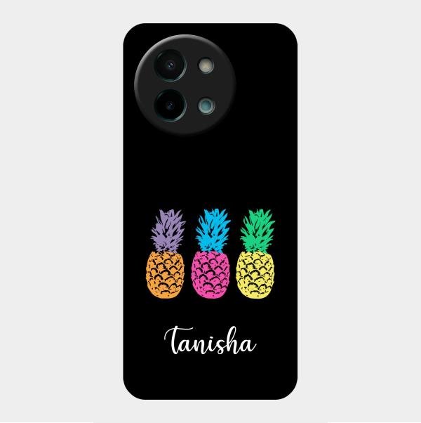 Colorful Pineapple Glass Case Cover For Vivo Y58 5G