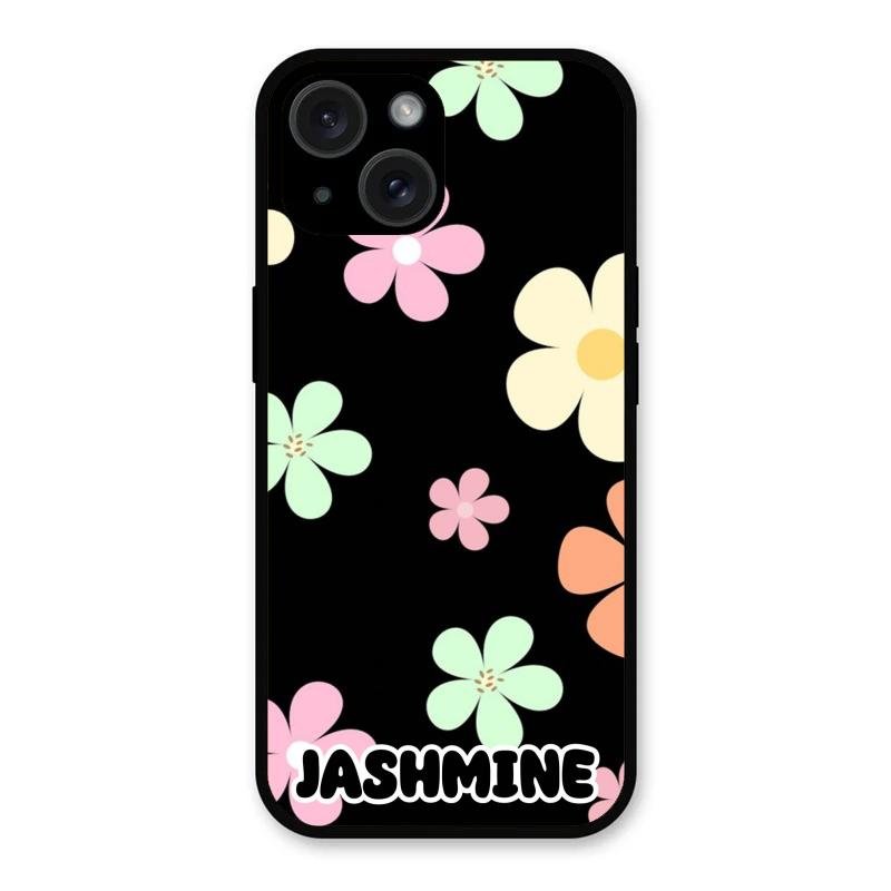 Colorfull Daisy Floral Glass Case Cover For iPhone 15 Plus