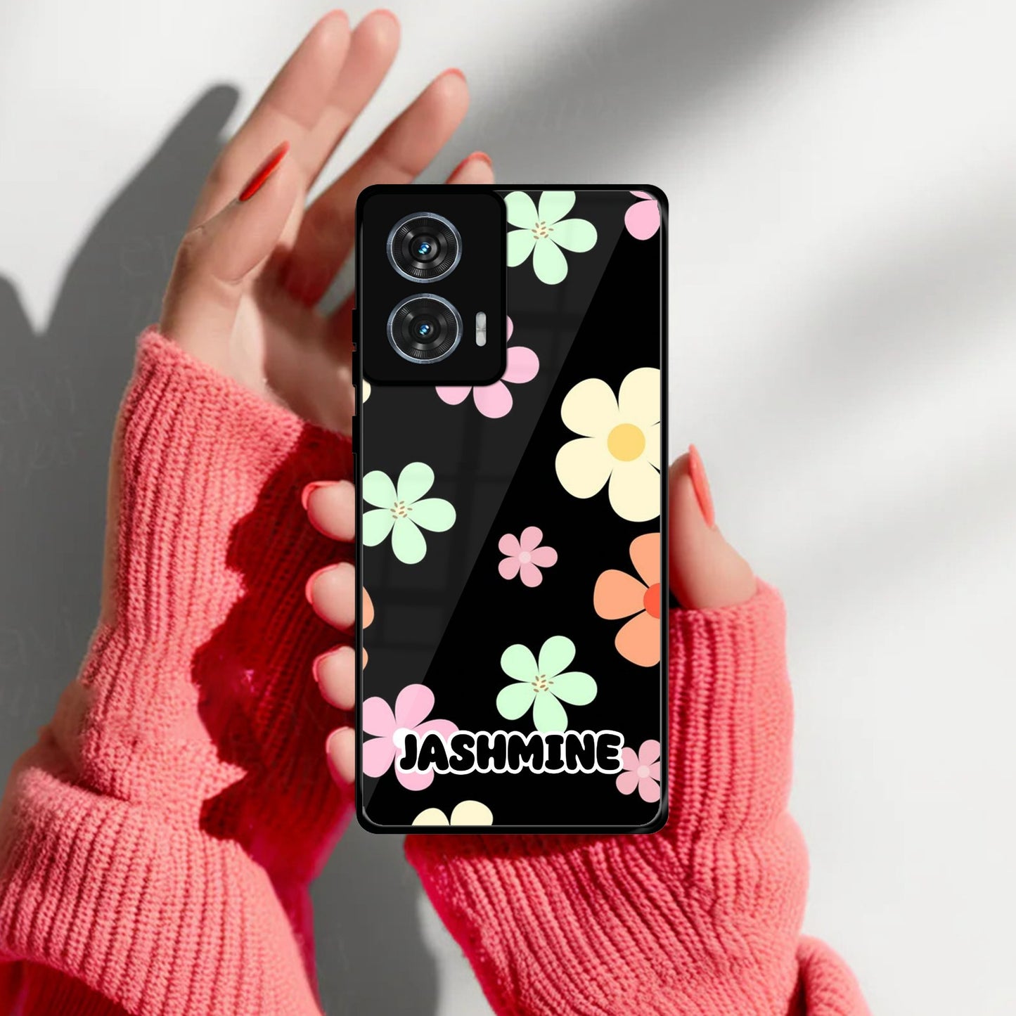 Colorfull  Daisy Floral Glass Case Cover For Motorola