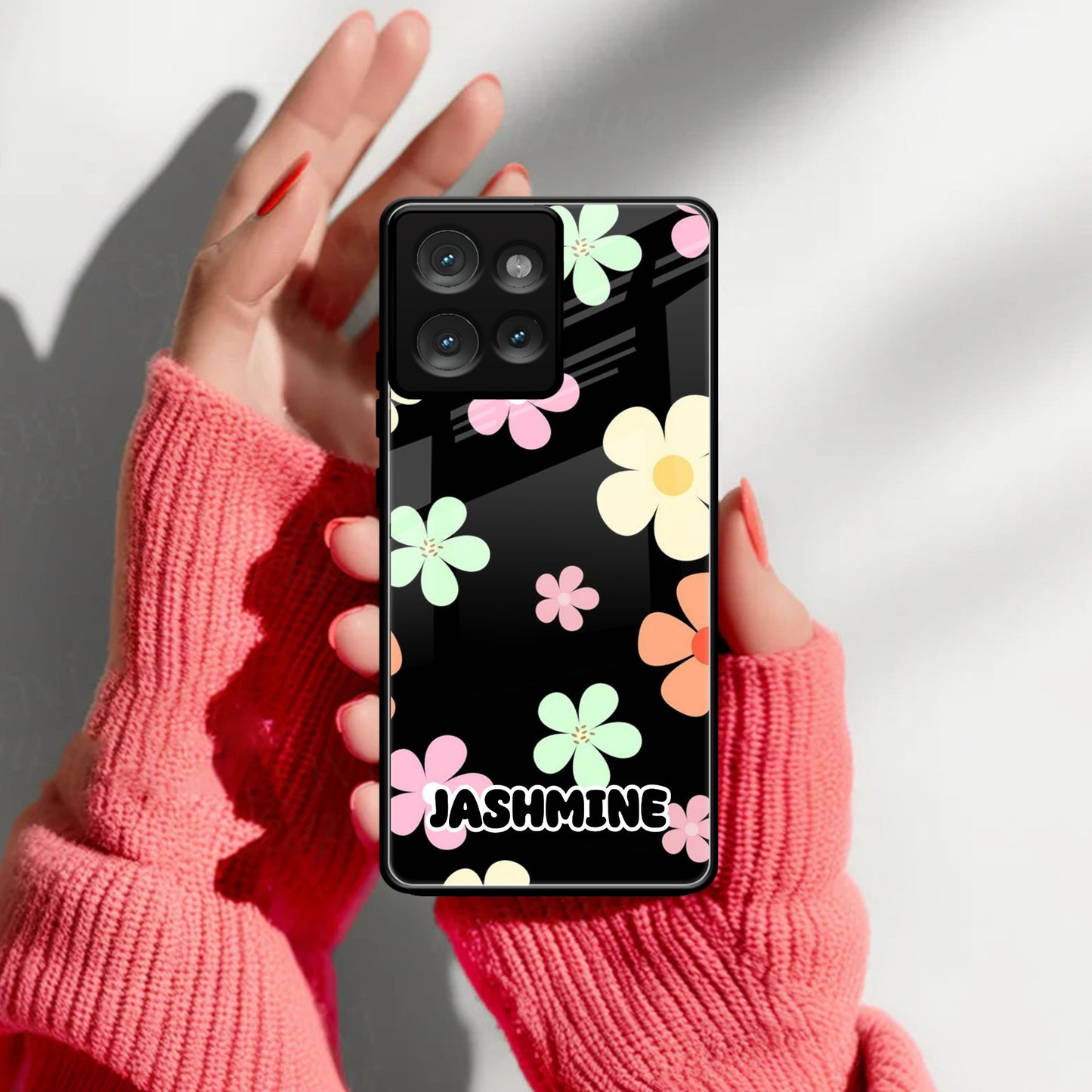 Colorfull  Daisy Floral Glass Case Cover For Motorola