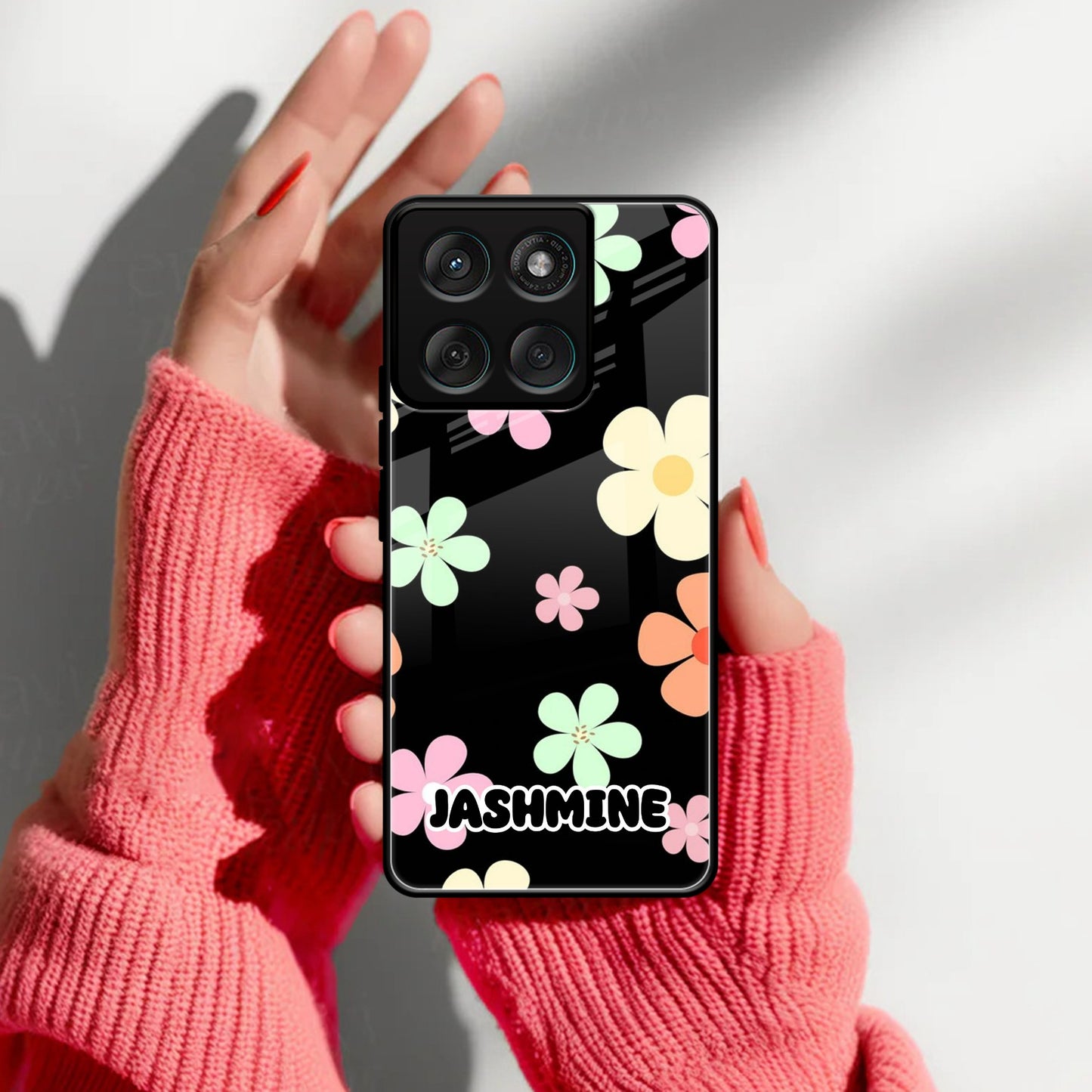 Colorfull  Daisy Floral Glass Case Cover For Motorola