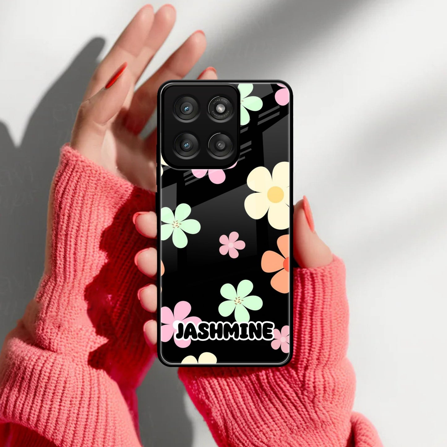 Colorfull  Daisy Floral Glass Case Cover For Motorola