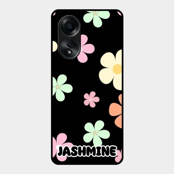 Colorfull Daisy Floral Glass Case Cover For Oppo A58