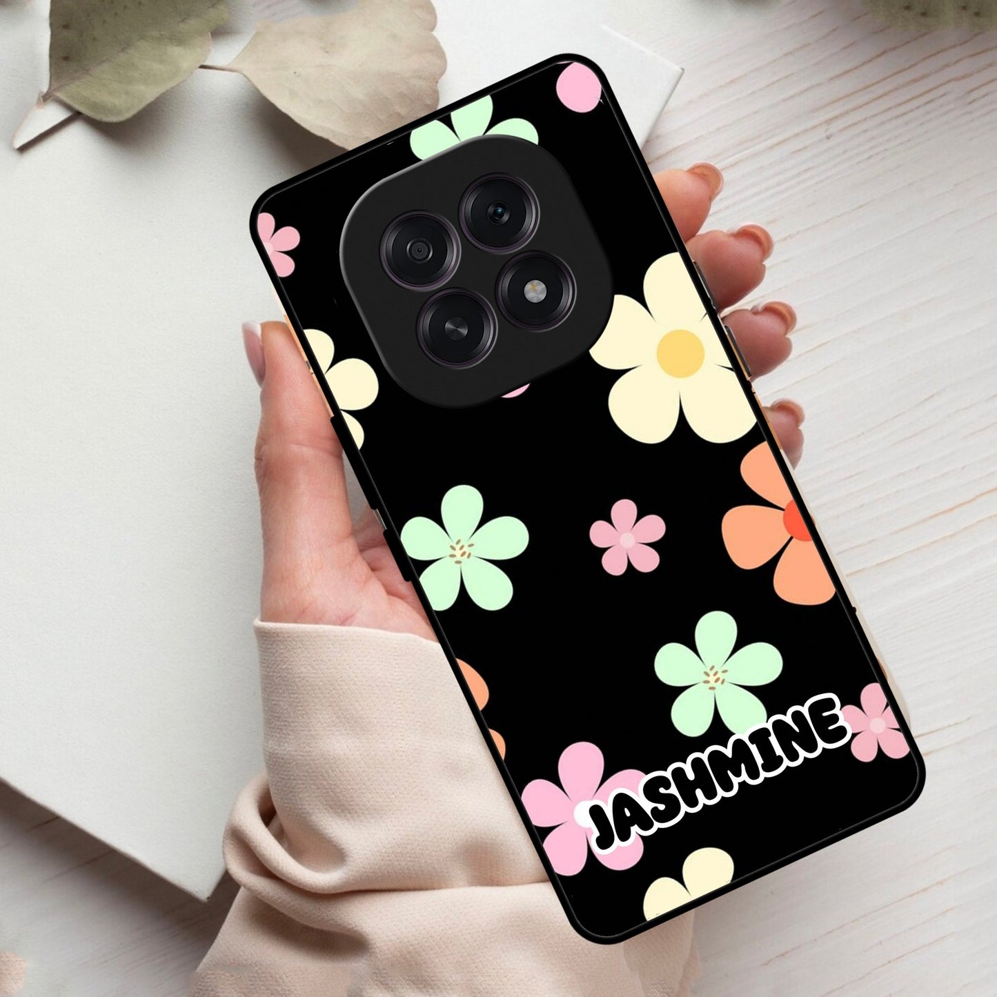 Colorfull  Daisy Floral Glass Case Cover For Oppo