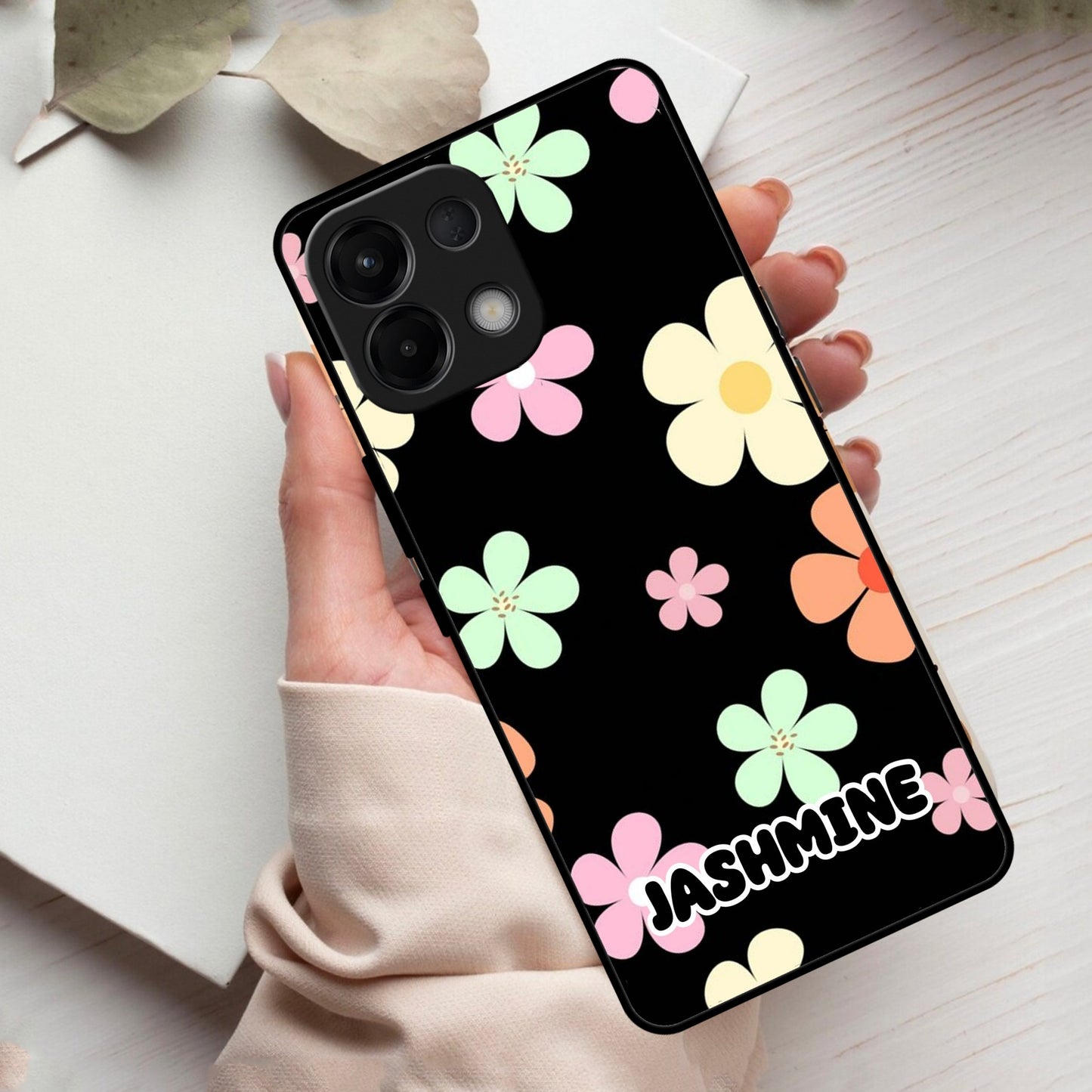 Colorfull  Daisy Floral Glass Case Cover For Oppo