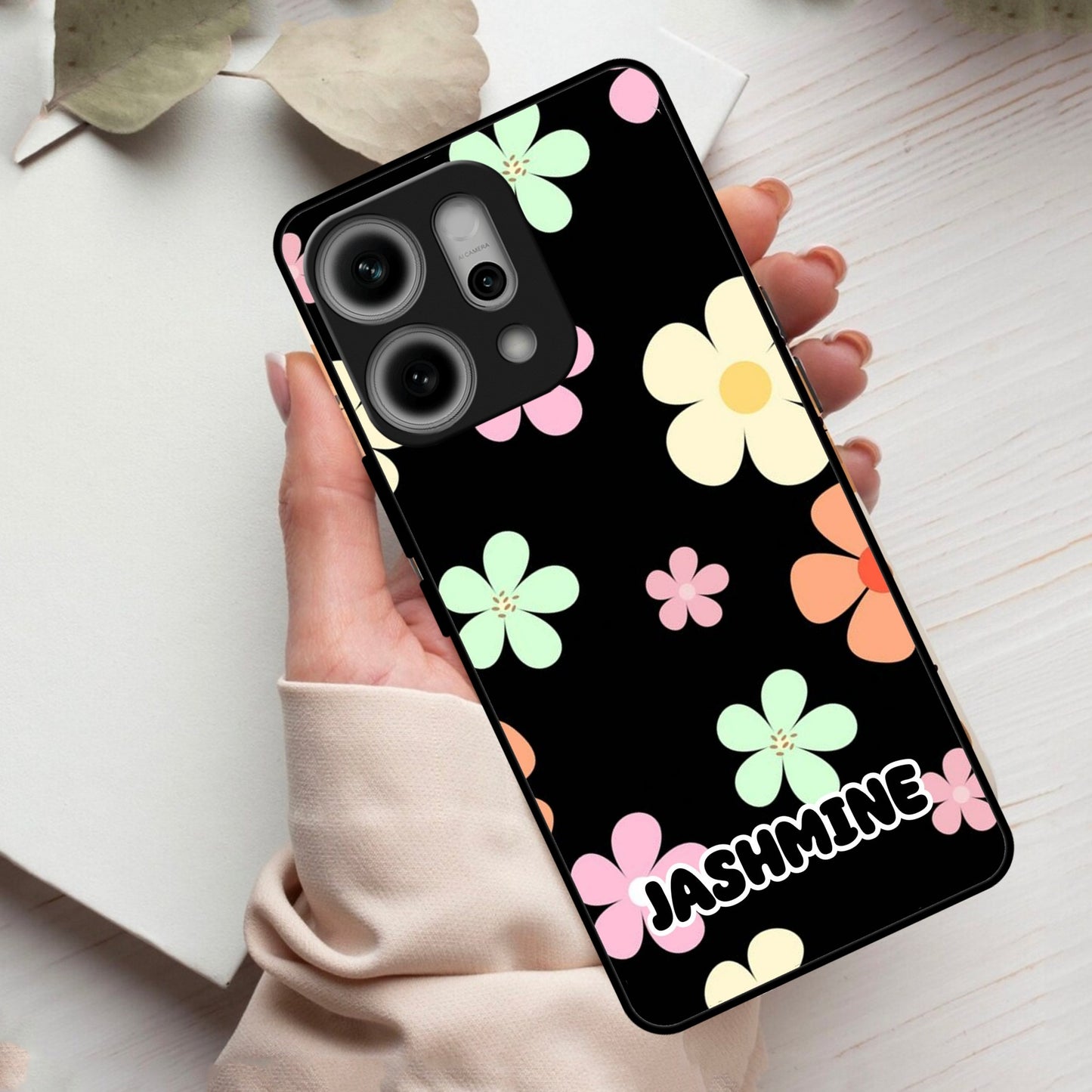 Colorfull  Daisy Floral Glass Case Cover For Oppo