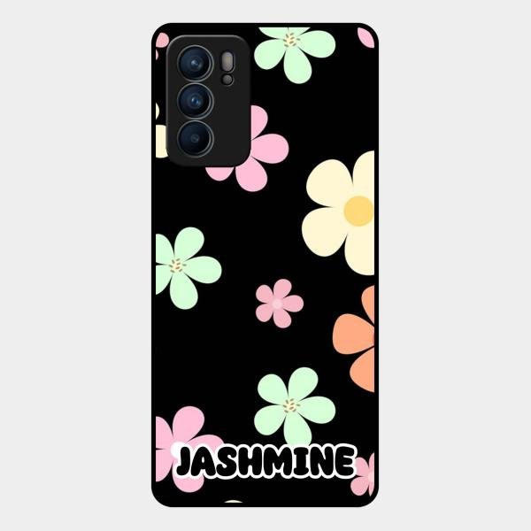 Colorfull Daisy Floral Glass Case Cover For Oppo Reno 6 5G