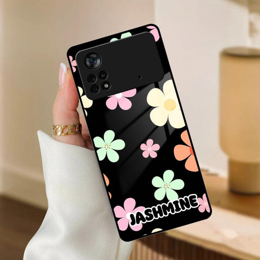 Colorfull  Daisy Floral Glass Case Cover For Poco