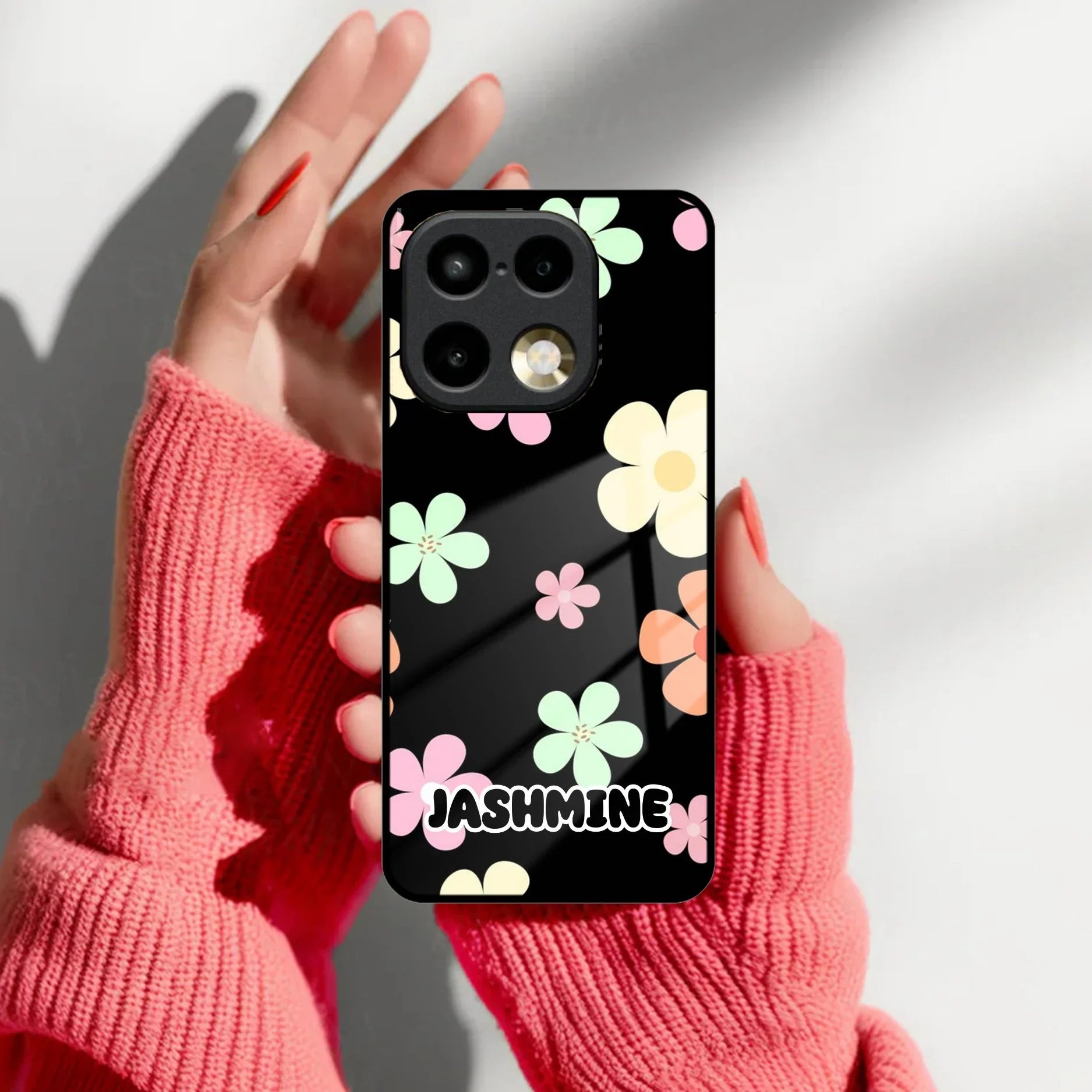 White Marble Patter Glass Case Cover For Realme/Narzo