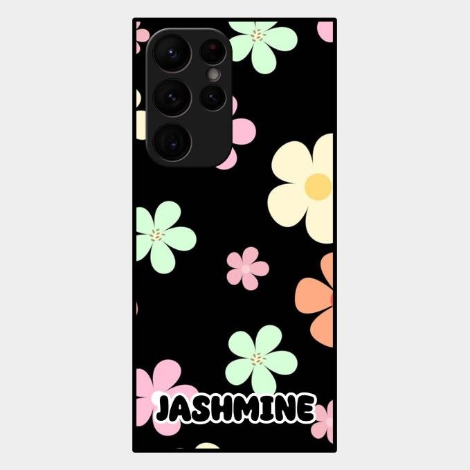 Colorfull Daisy Floral Glass Case Cover For Samsung Galaxy S22 Ultra 5G